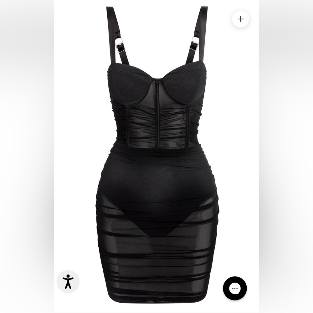 LEAU Miami Mesh Mini Dress- Medium Black